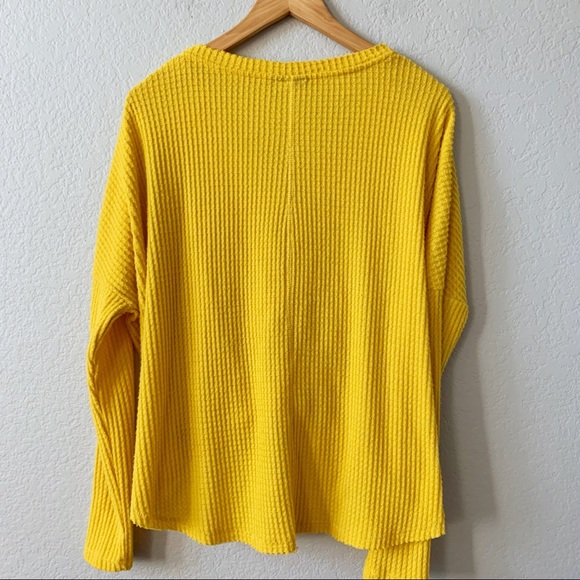 UO Out From Under Jojo Waffle Knit Yellow Thermal - Picture 7 of 10